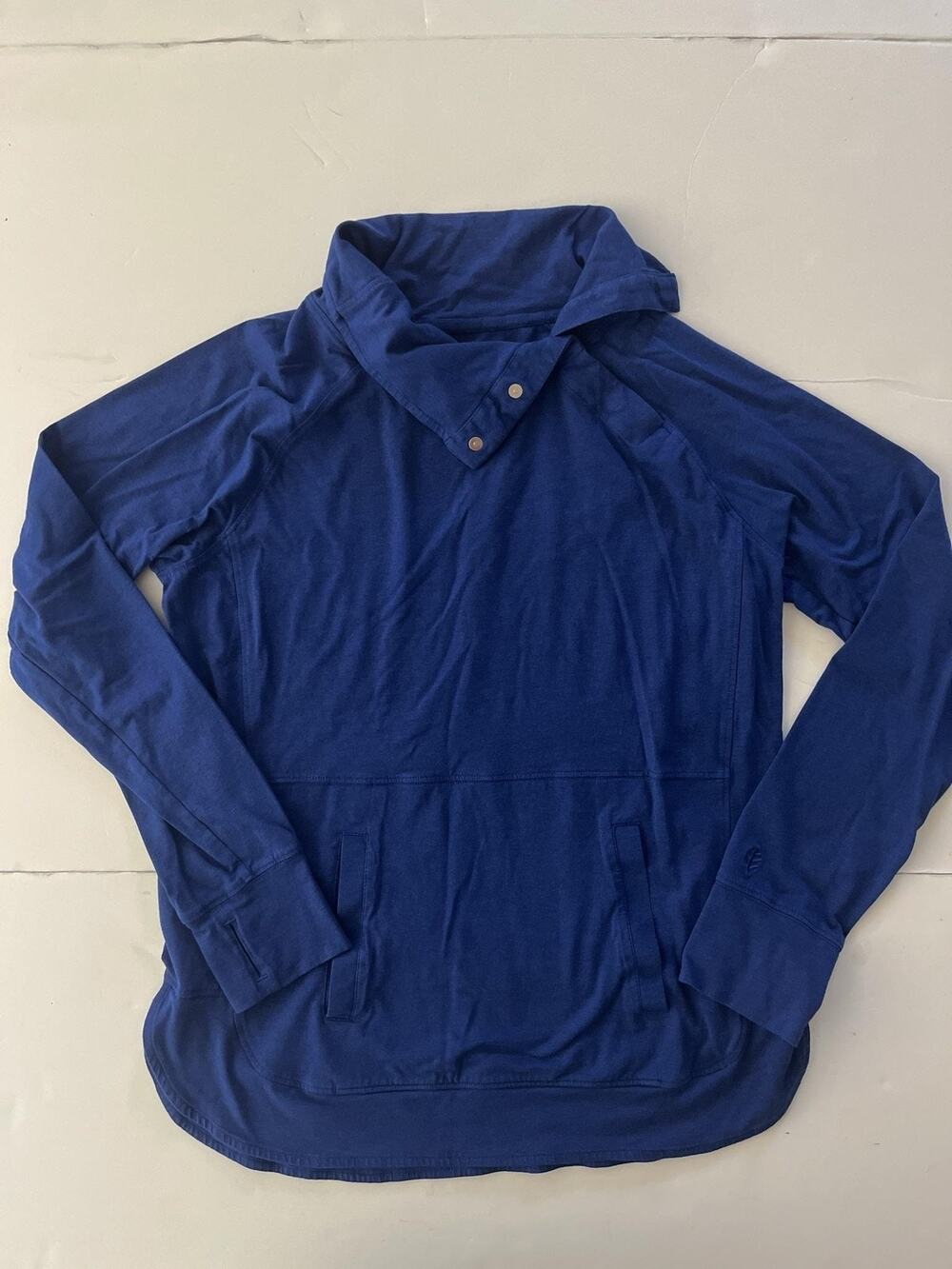 Coolibar Sea Breeze Funnel Neck Top Womens M Blue UPF 50+ Sun Pullover Shirt